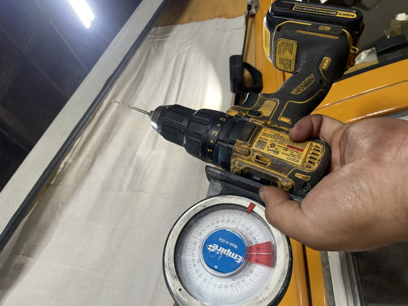Angle finder to keep drill straight