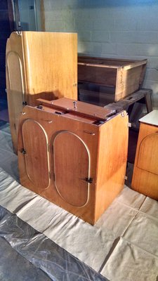 Cabinets staged and waiting to be done