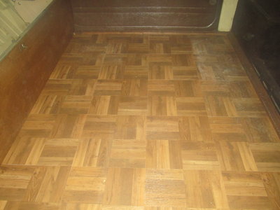 it was a pain to glue all those little pieces of wood together, so I used sticky tiles,