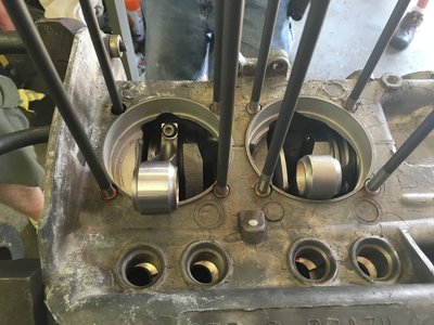 Head studs loctited in