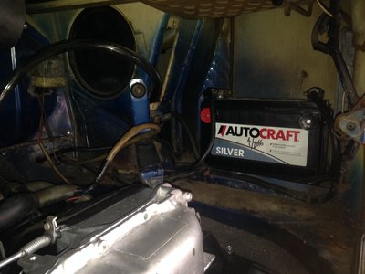 Pop riveted "battery tray"