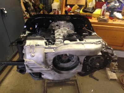 Long block assembled waiting for fuel injection